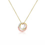 9ct Three Colour Gold Interlocking Triple Ring Necklace