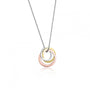 9ct Three Colour Gold Triple Ring Interlocking Necklace