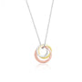9ct Three Colour Gold Triple Ring Interlocking Necklace