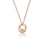 9ct Three Colour Gold Triple Ring Interlocking Necklace