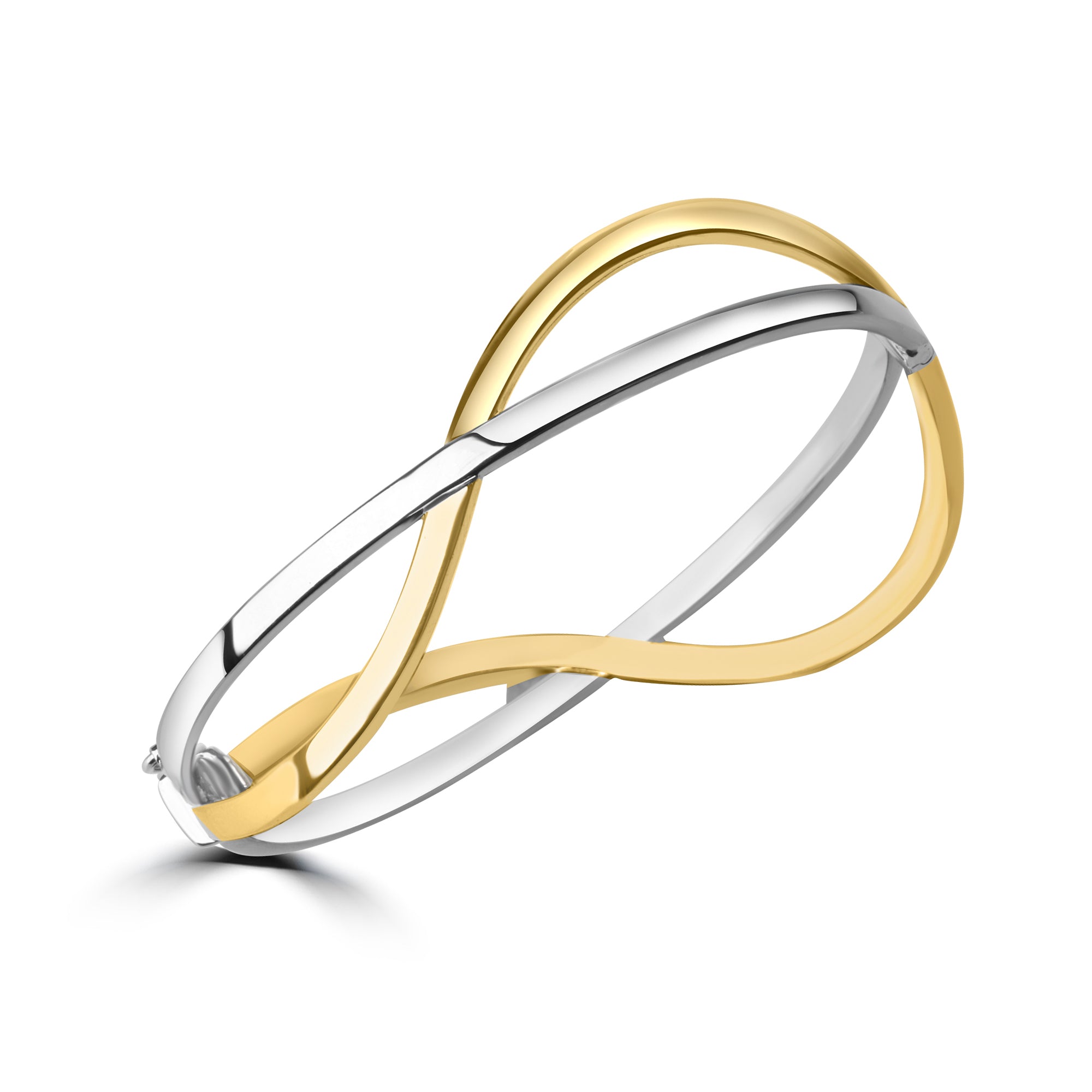 9ct Two Colour Gold Split Bar & Ring Pre-Owned Bracelet