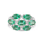 9ct White Gold Emerald and Diamond Pre-Owned Dress Ring