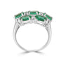 9ct White Gold Emerald and Diamond Pre-Owned Dress Ring
