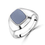 9ct White Gold Gents Blue-Grey Sardonyx Pre-Owned Signet Ring