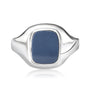 9ct White Gold Gents Blue-Grey Sardonyx Pre-Owned Signet Ring