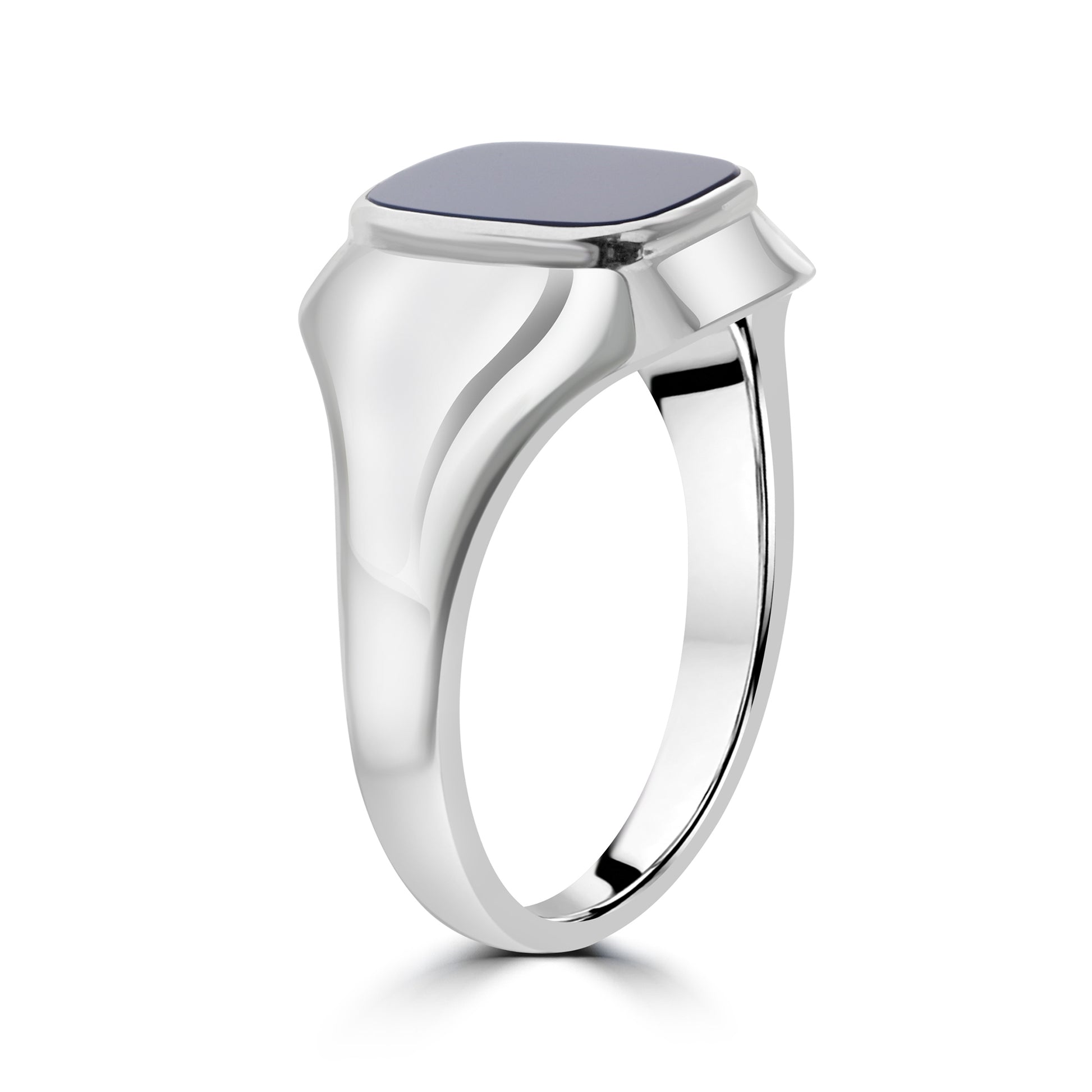 9ct White Gold Gents Blue-Grey Sardonyx Pre-Owned Signet Ring