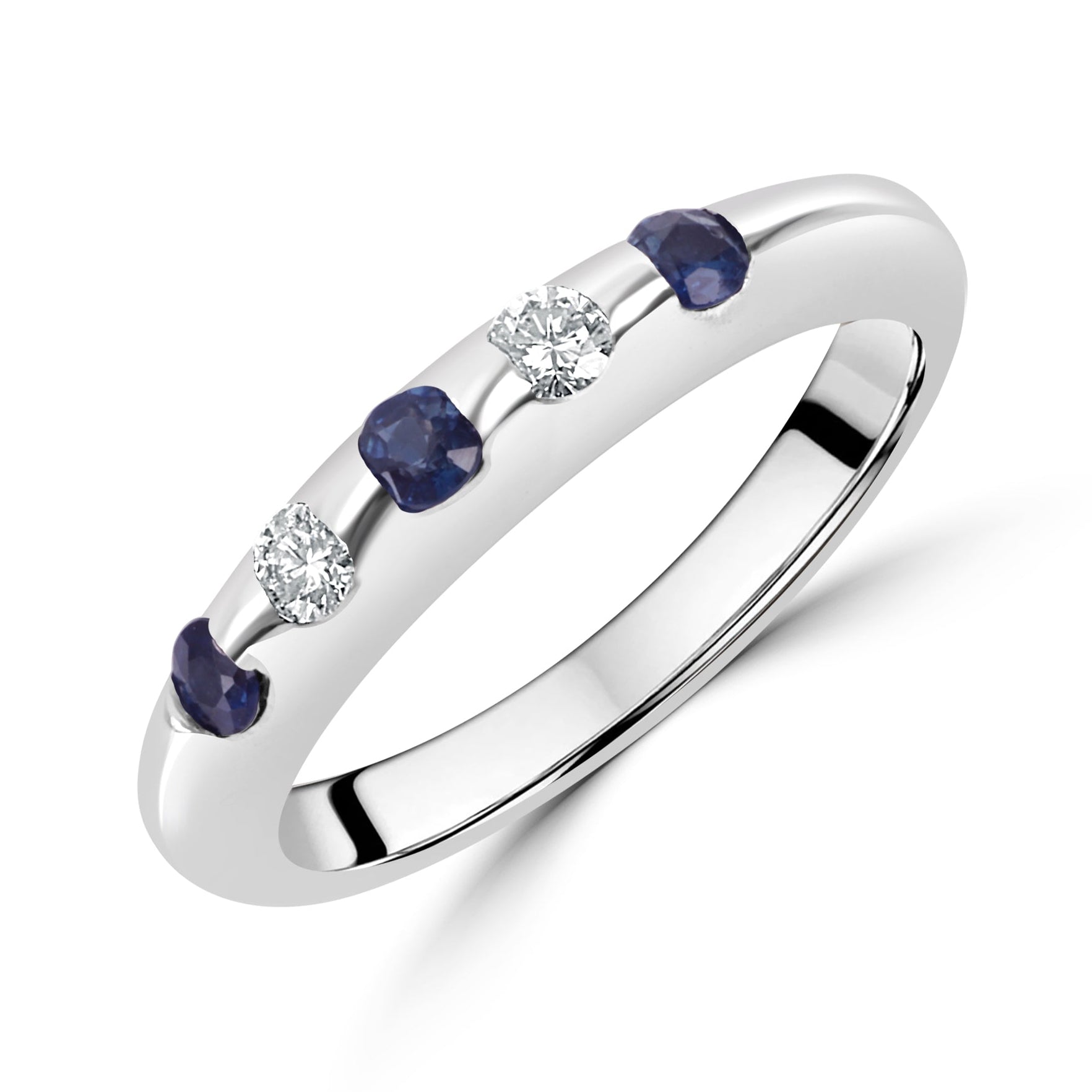 9ct White Gold Sapphire and Diamond Pre-Owned Ring
