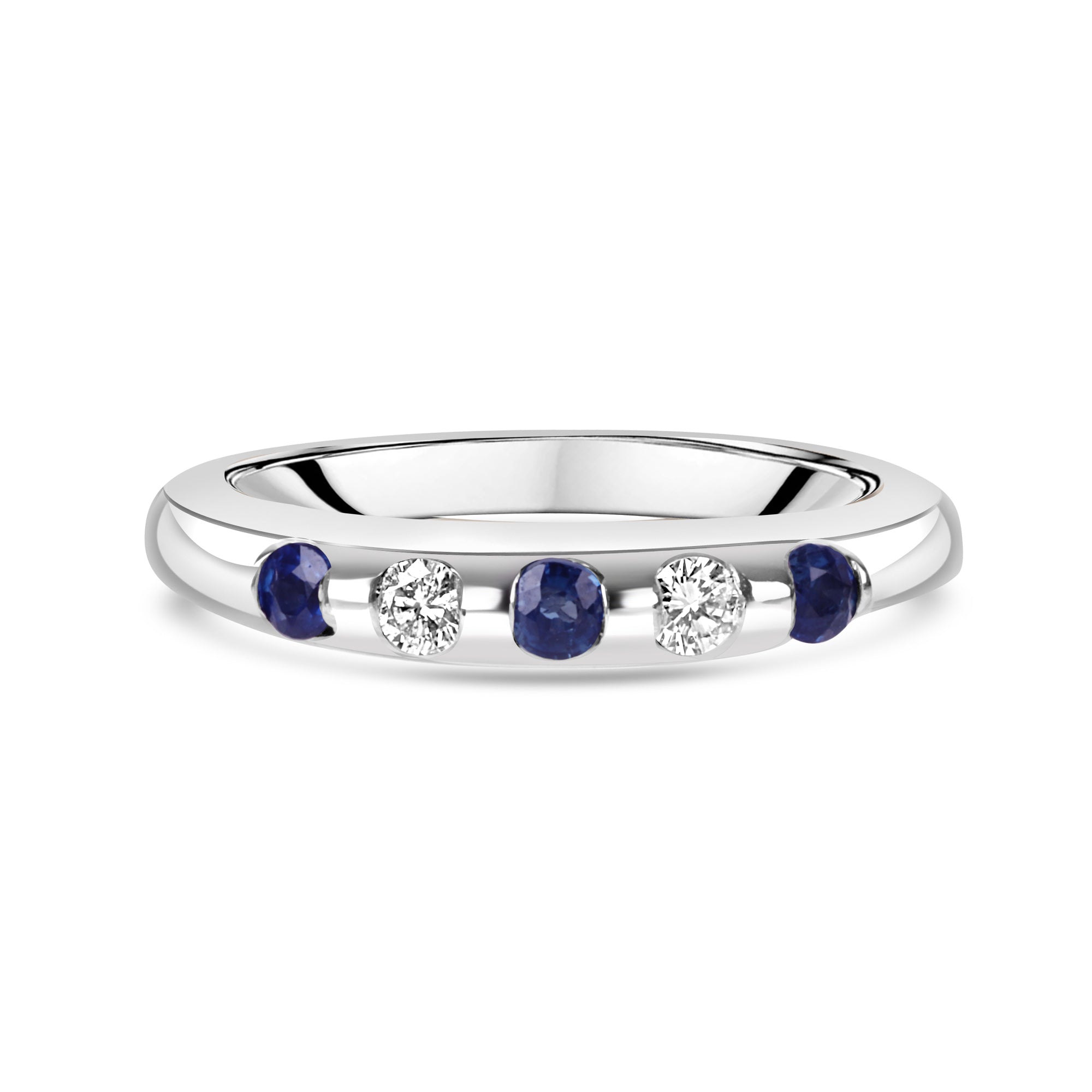9ct White Gold Sapphire and Diamond Pre-Owned Ring