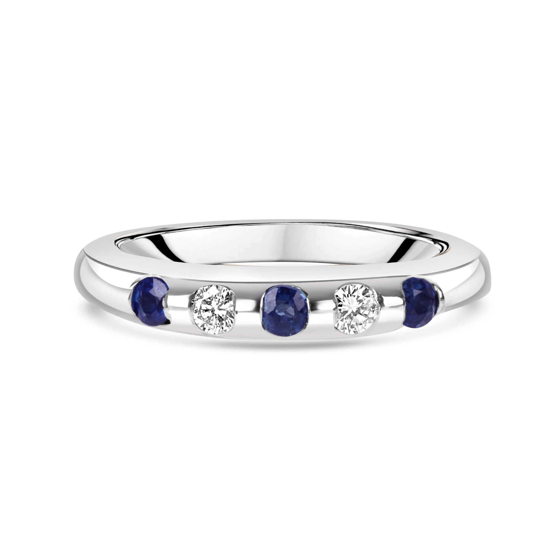 9ct White Gold Sapphire and Diamond Pre-Owned Ring
