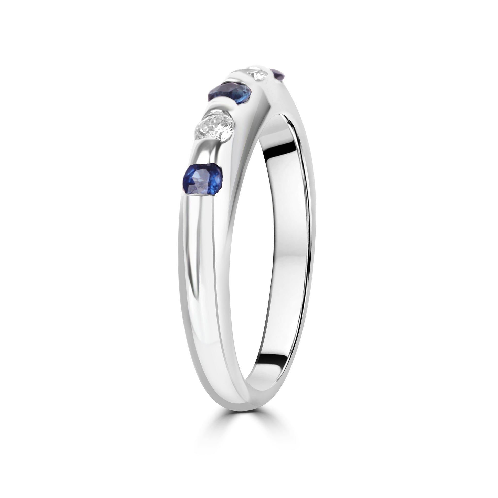 9ct White Gold Sapphire and Diamond Pre-Owned Ring