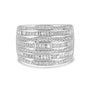 9ct White Gold Seven Row Diamond Pre-Owned Ring