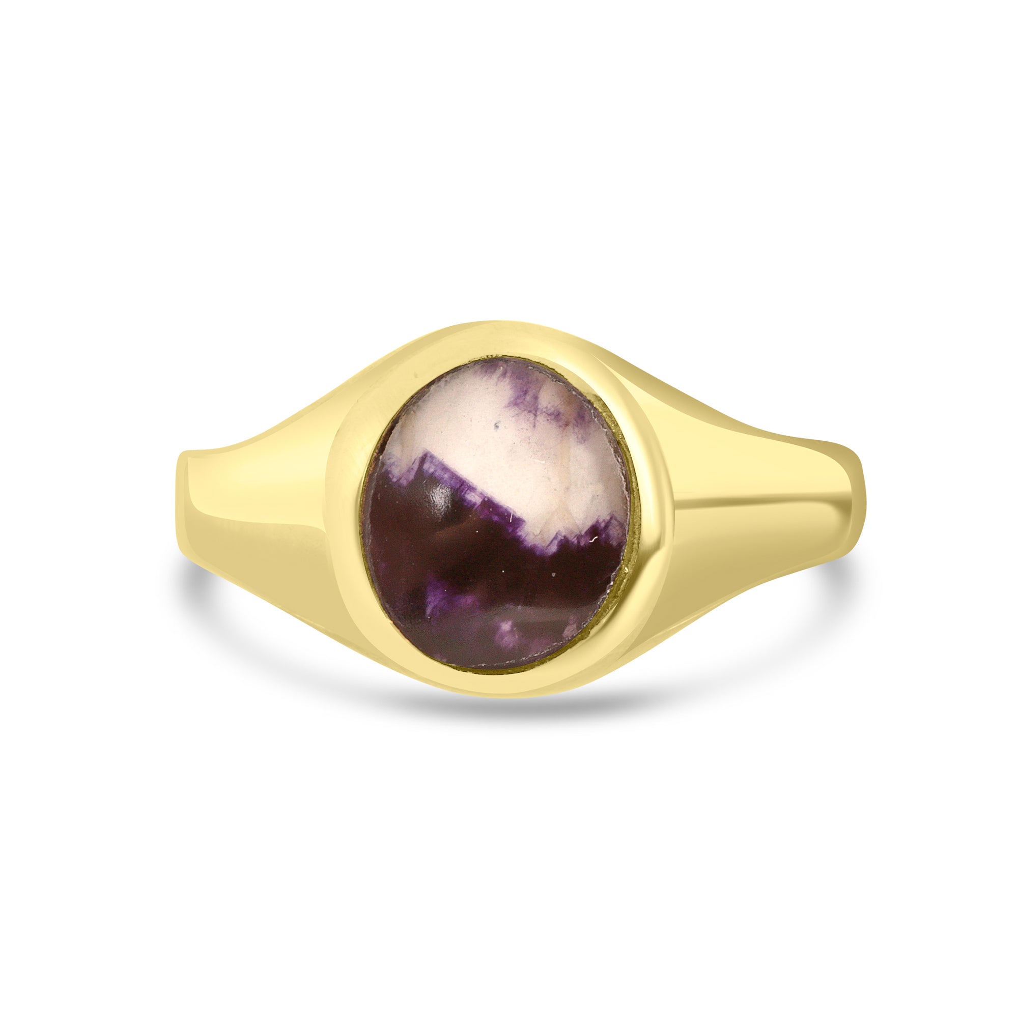 9ct Yellow Blue John Pre-Owned Signet Ring