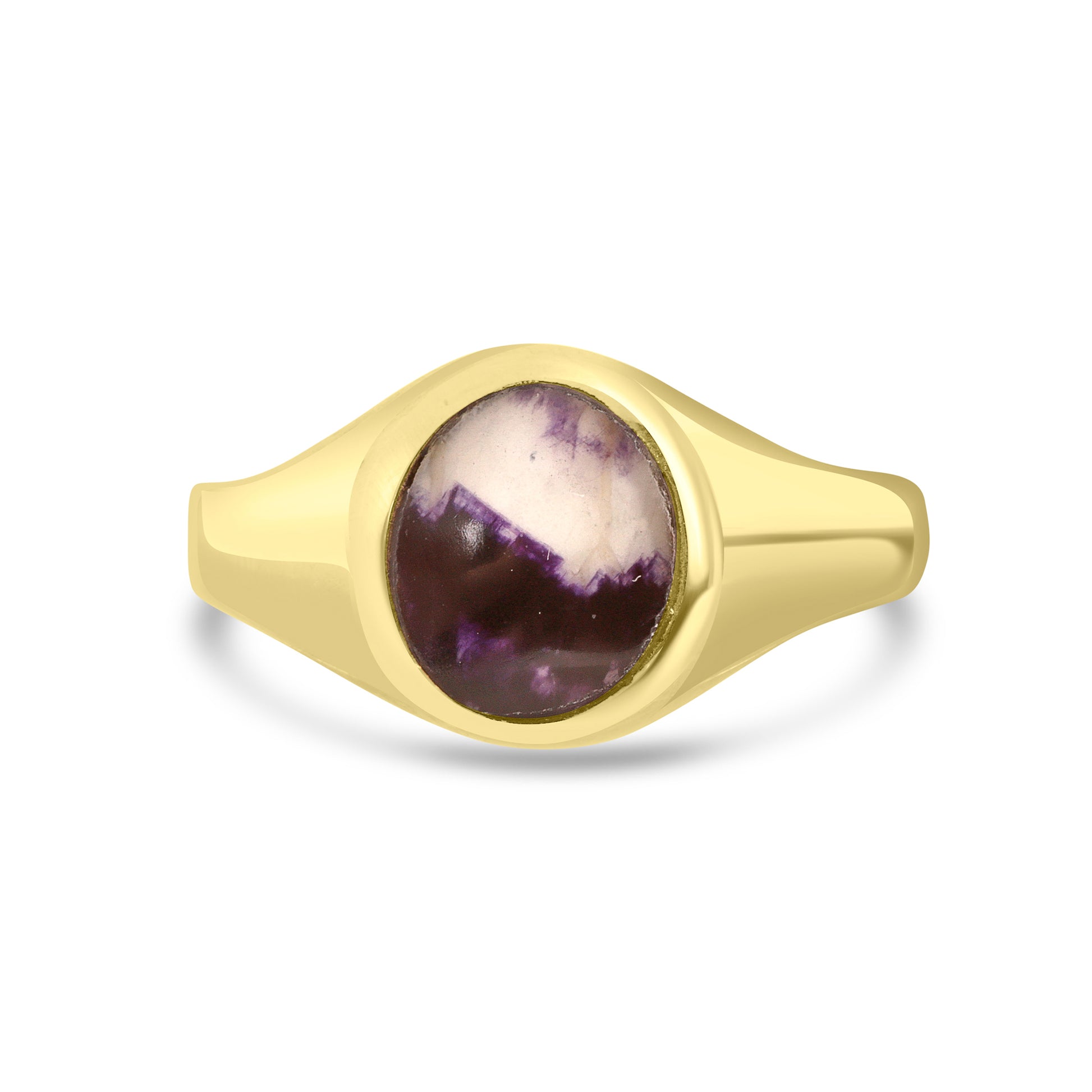 9ct Yellow Blue John Pre-Owned Signet Ring