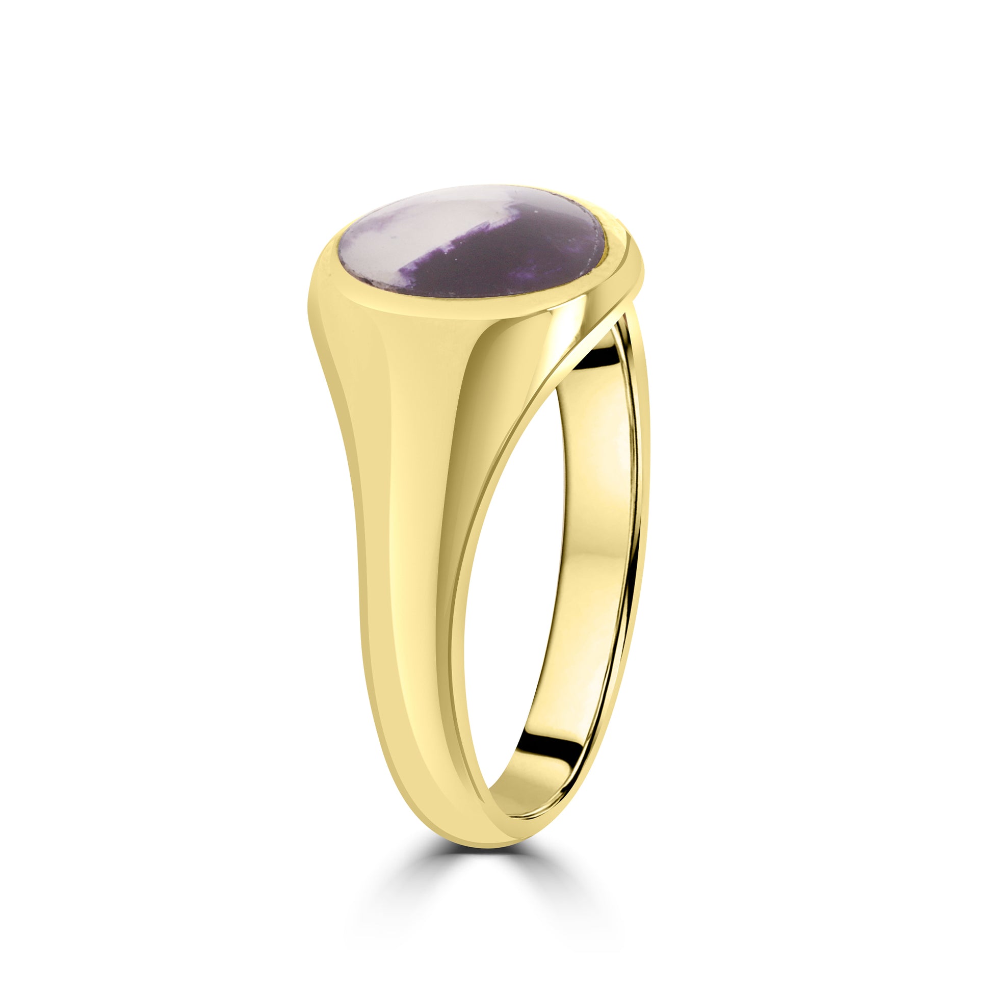 9ct Yellow Blue John Pre-Owned Signet Ring