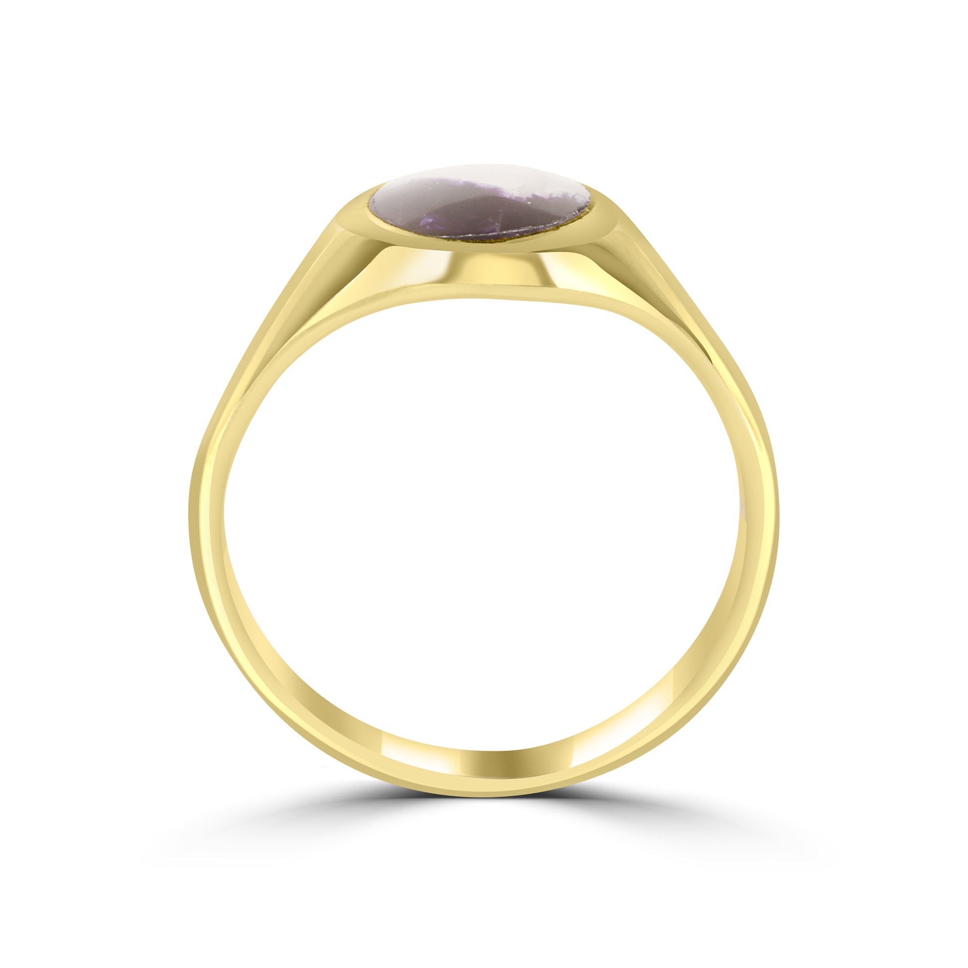 9ct Yellow Blue John Pre-Owned Signet Ring