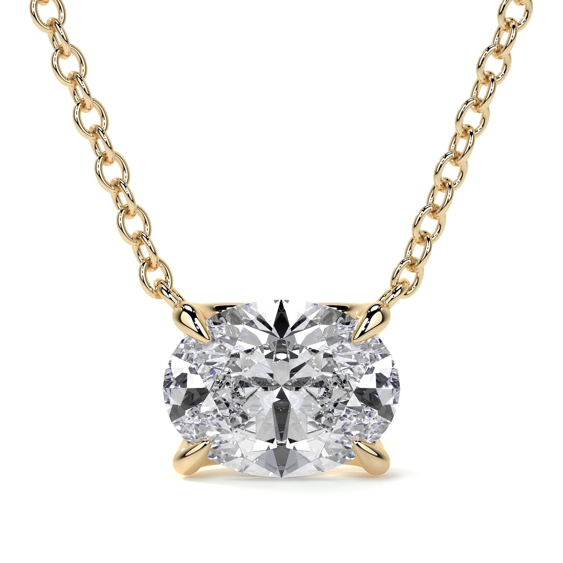 9ct Yellow Gold 1.00ct Oval Lab Grown Diamond 'Rosa' Pendant