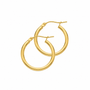 9ct Yellow Gold 15mm Hinged Top Round Section Hoops (2mm Tube)