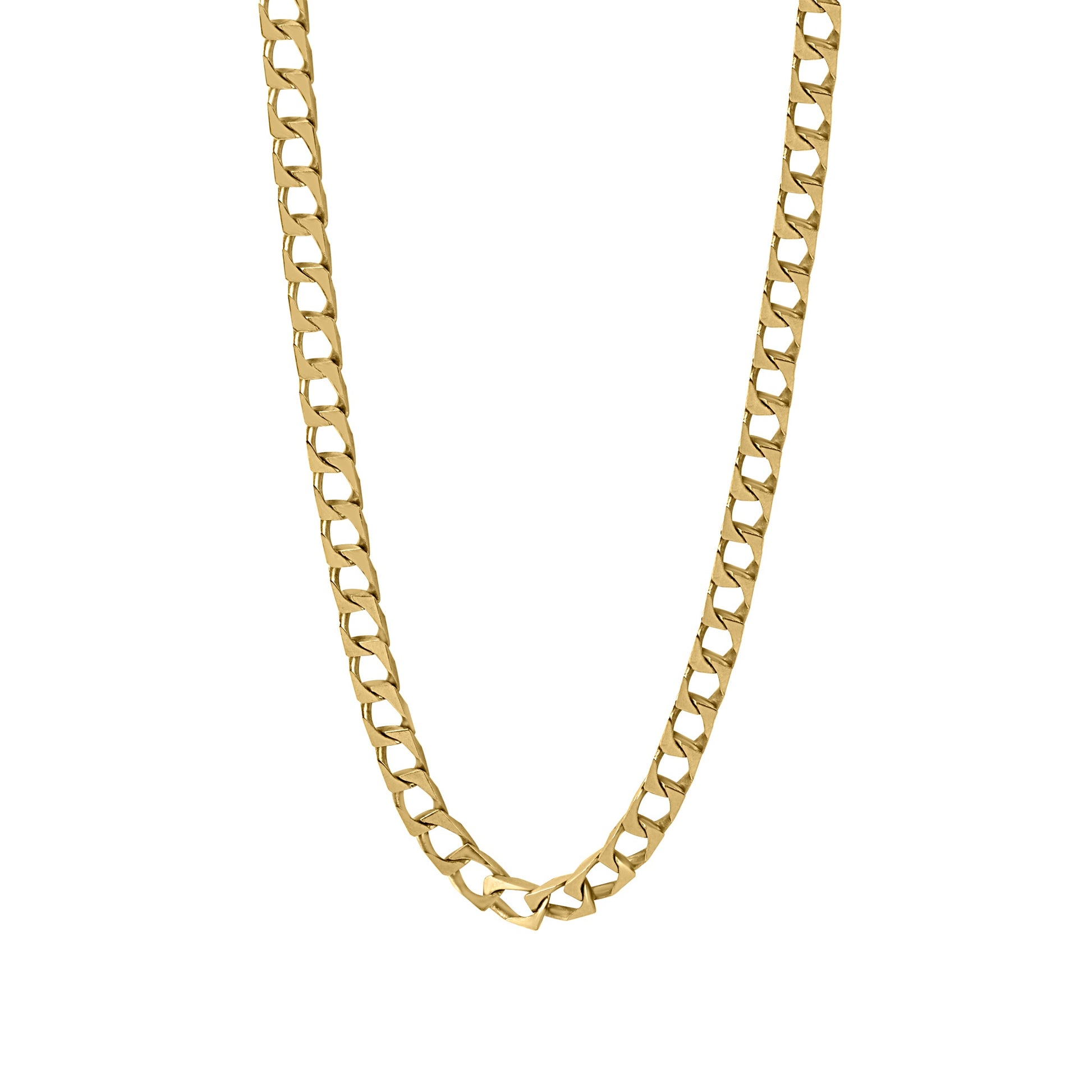 9ct Yellow Gold 20" Open Flat Curb Link Chain