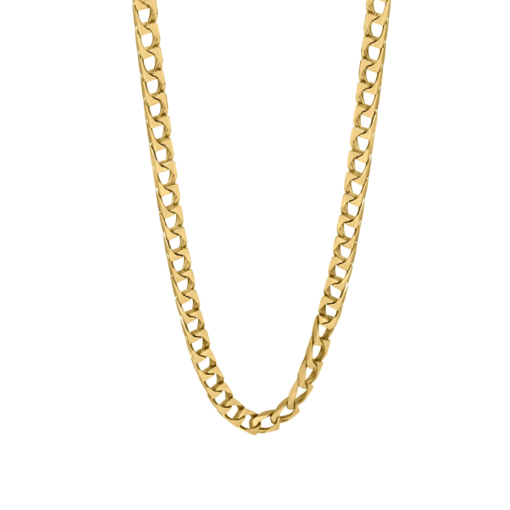 9ct Yellow Gold 20" Open Flat Curb Link Chain