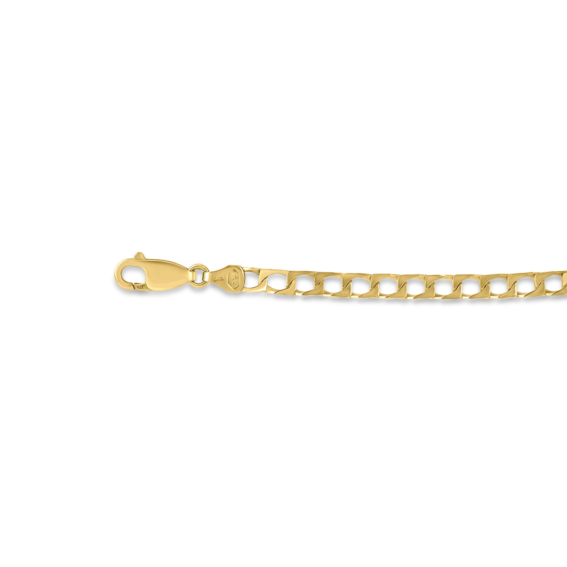 9ct Yellow Gold 20" Open Flat Curb Link Chain