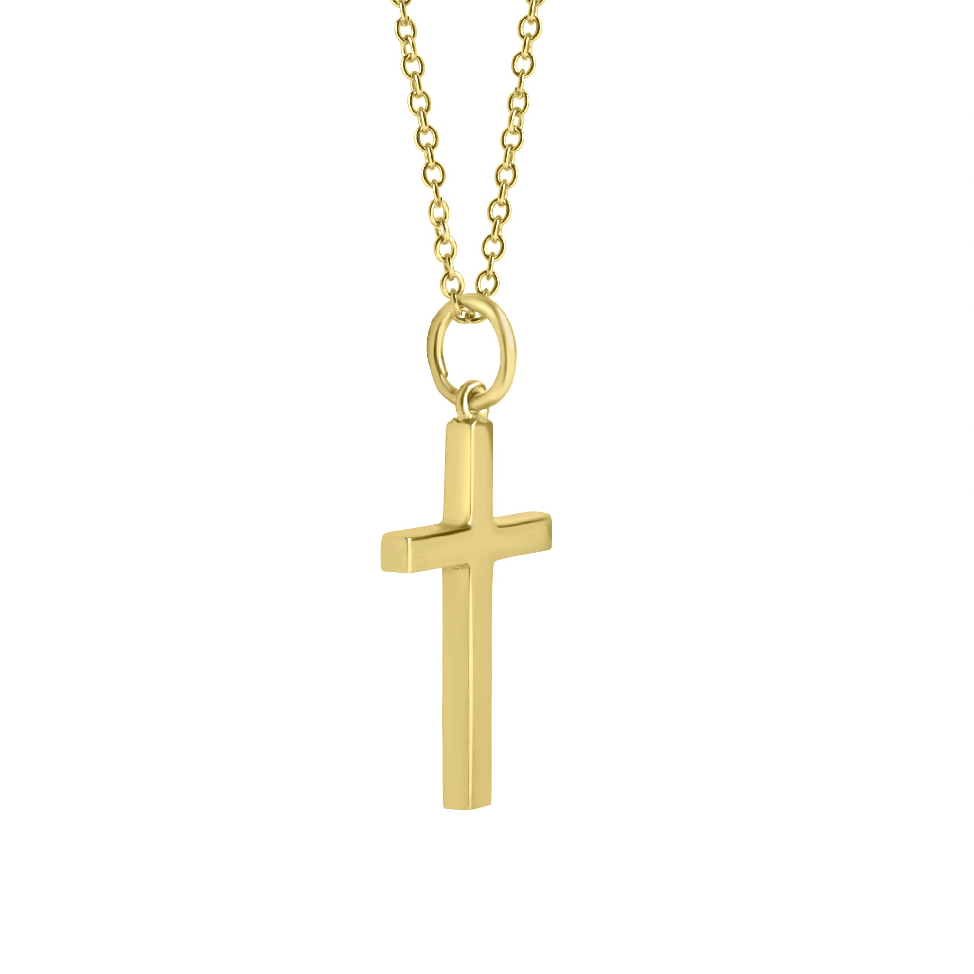 9ct Yellow Gold 20mm x 12mm Cross and Chain