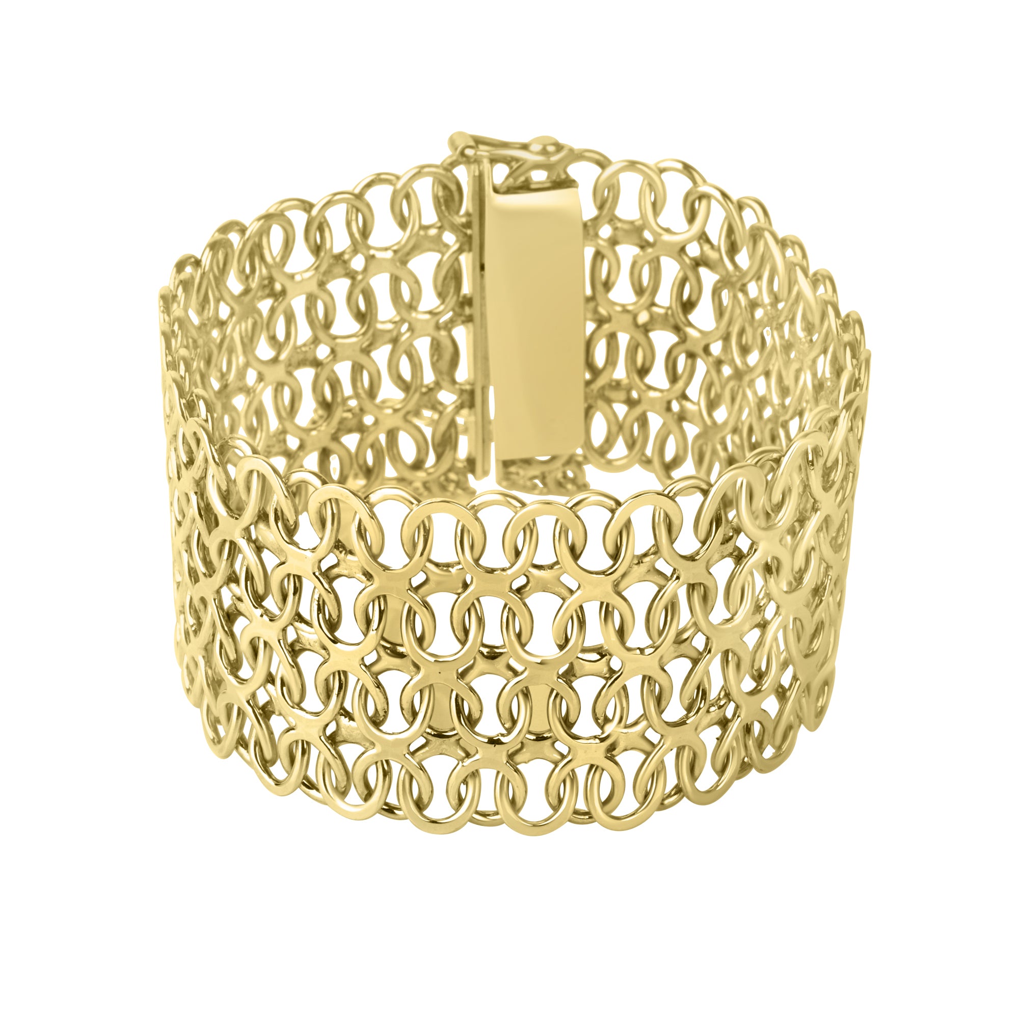 9ct Yellow Gold 30mm Wide Fancy Pre-owned Bracelet