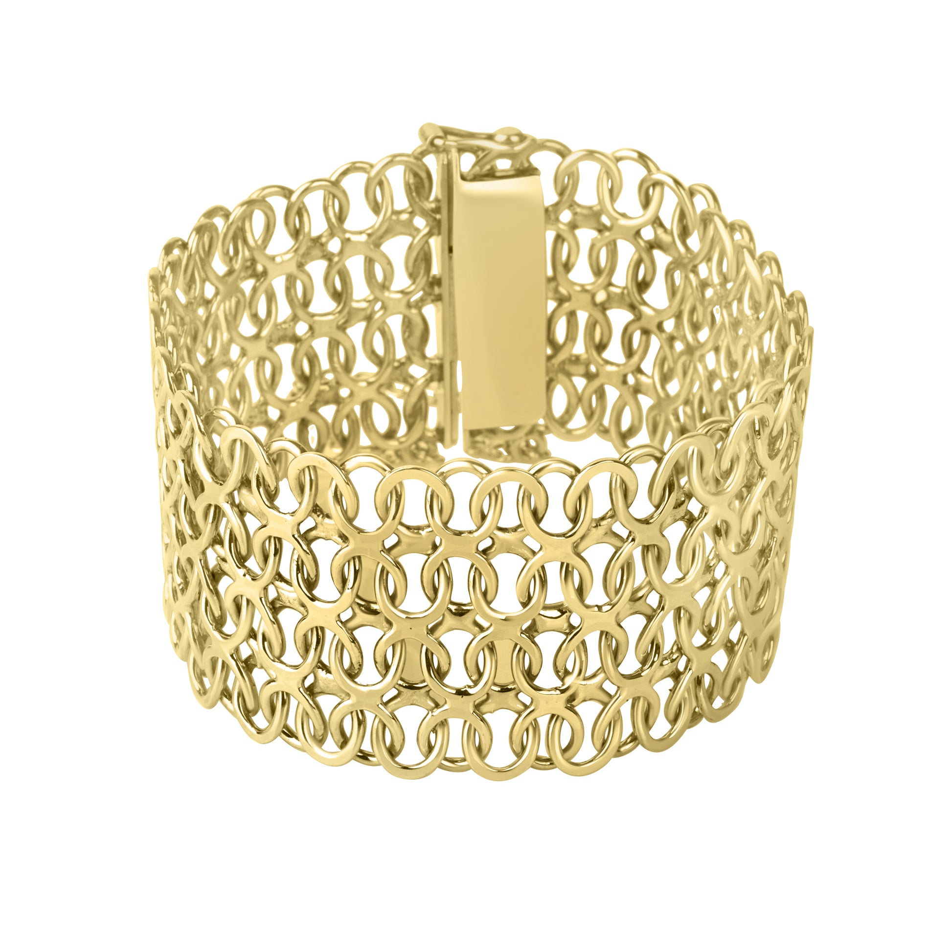 9ct Yellow Gold 30mm Wide Fancy Pre-owned Bracelet