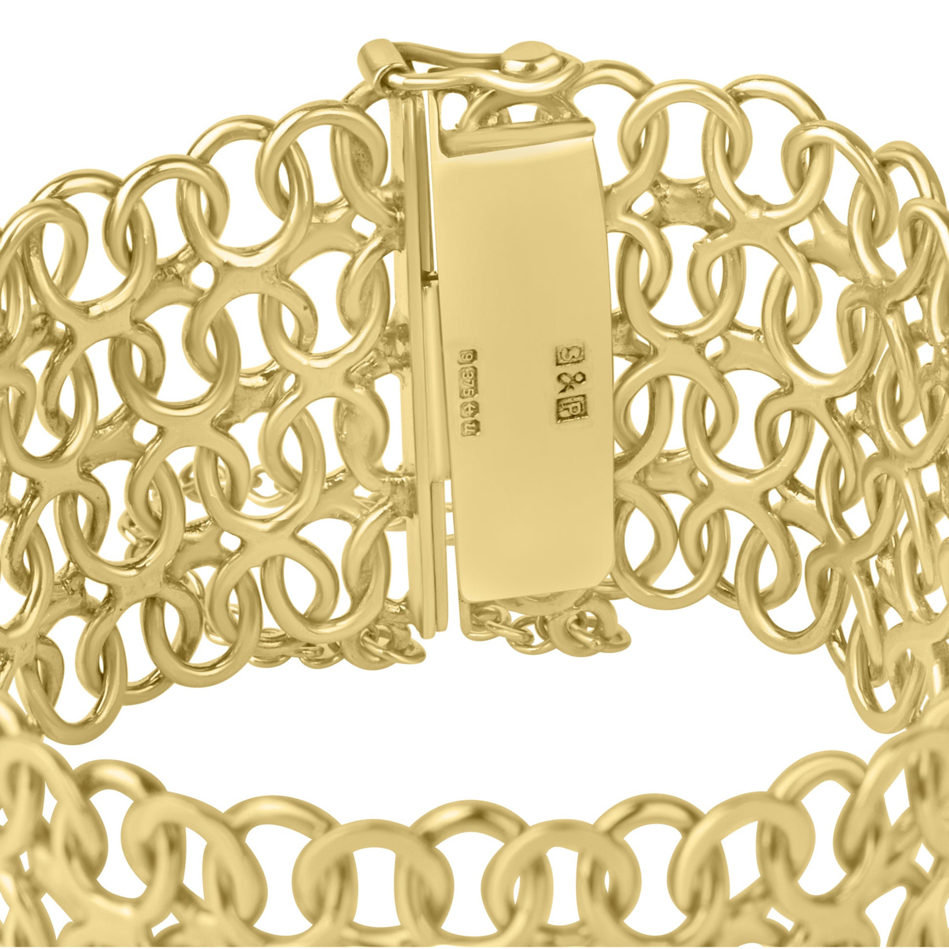9ct Yellow Gold 30mm Wide Fancy Pre-owned Bracelet