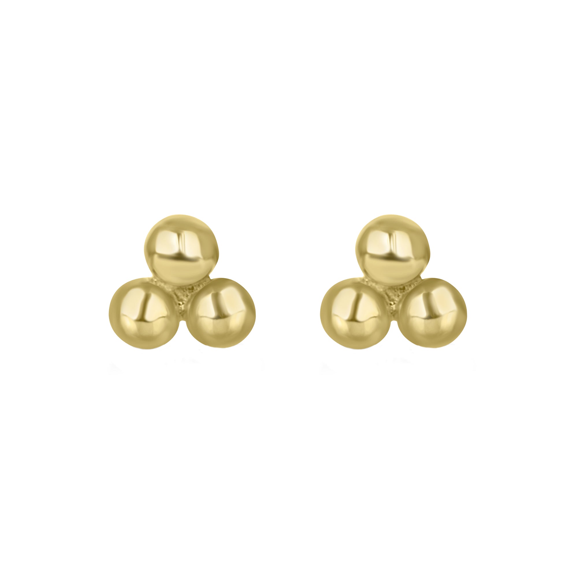 9ct Yellow Gold 6mm Round Pinball Stud Earrings