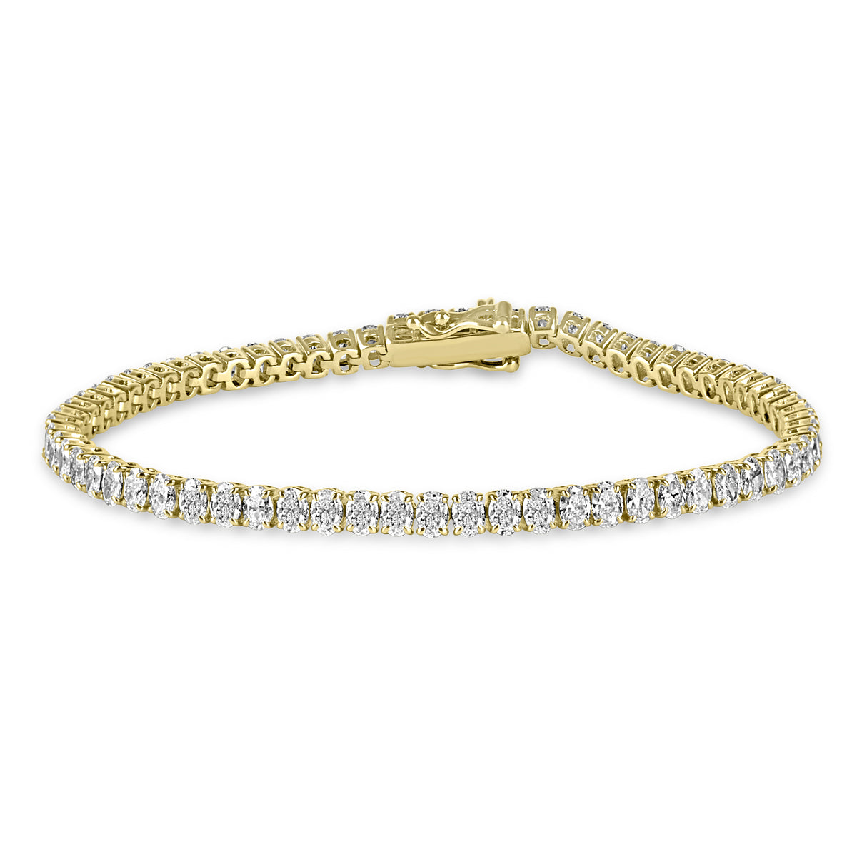 9ct Yellow Gold 7ct Lab Grown Diamond Tennis Bracelet