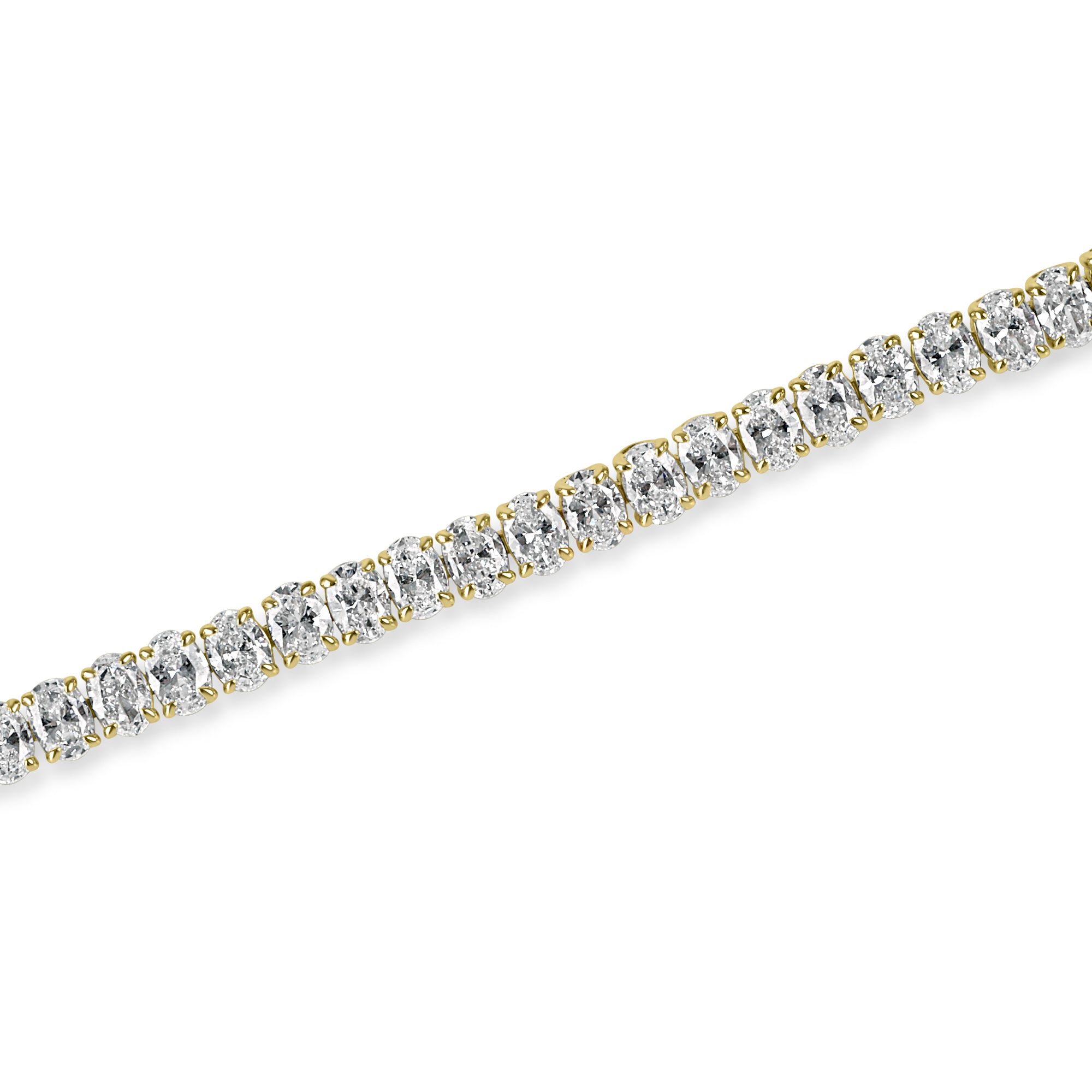 9ct Yellow Gold 7ct Lab Grown Diamond Tennis Bracelet