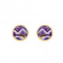 9ct Yellow Gold 7mm Round Blue John Stud Earrings