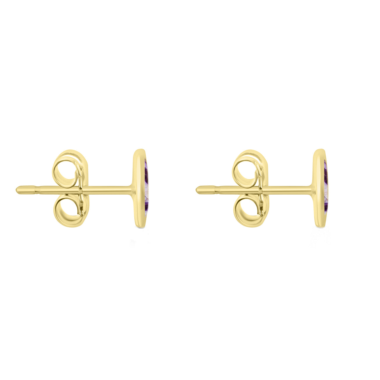 9ct Yellow Gold 7mm Round Blue John Stud Earrings