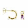 9ct Yellow Gold Amethyst Charms (For Hoop Earrings Sold Separately)