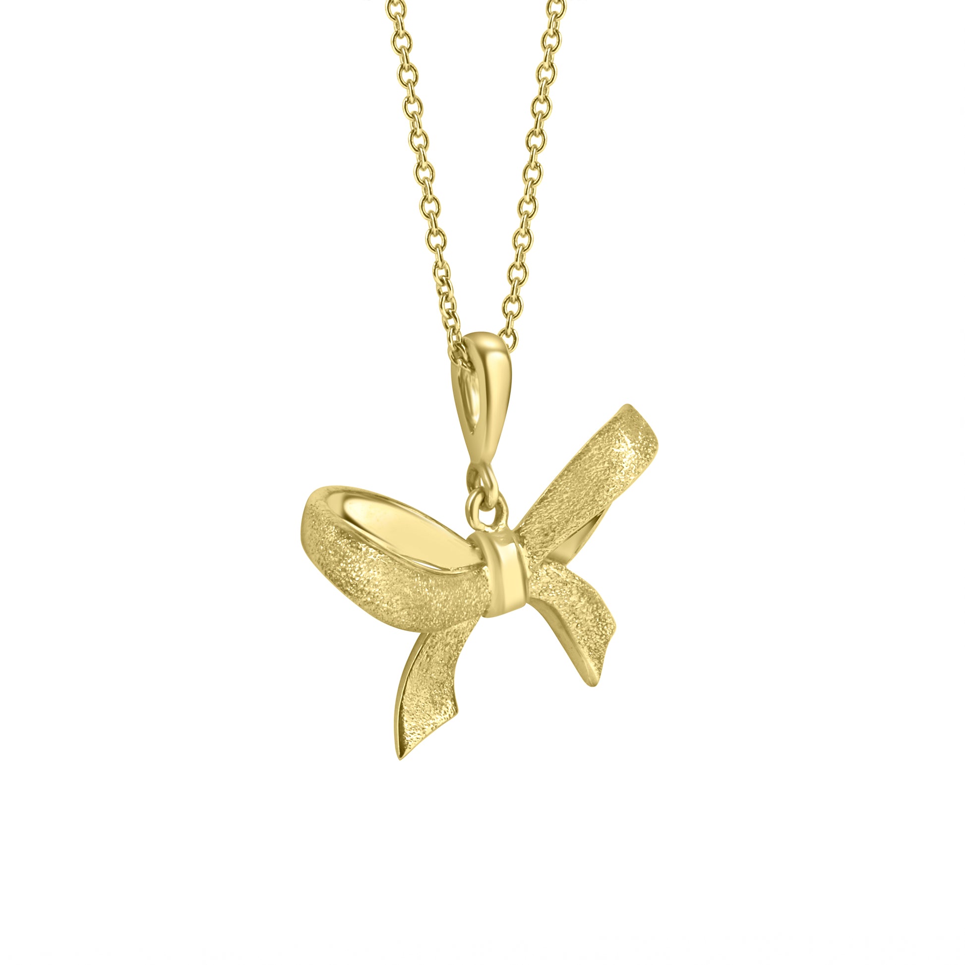 9ct Yellow Gold Bow Necklace