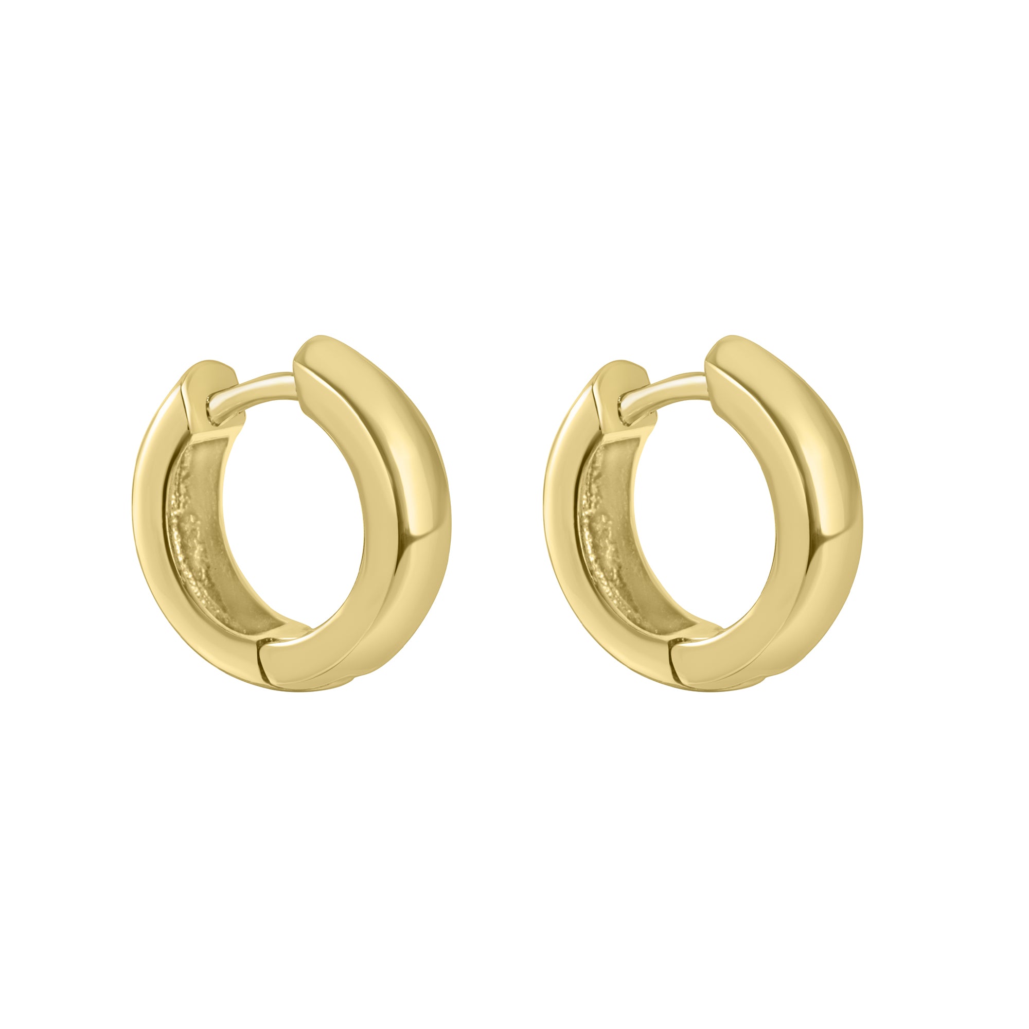 9ct Yellow Gold Chunky Huggie Hoop Earrings