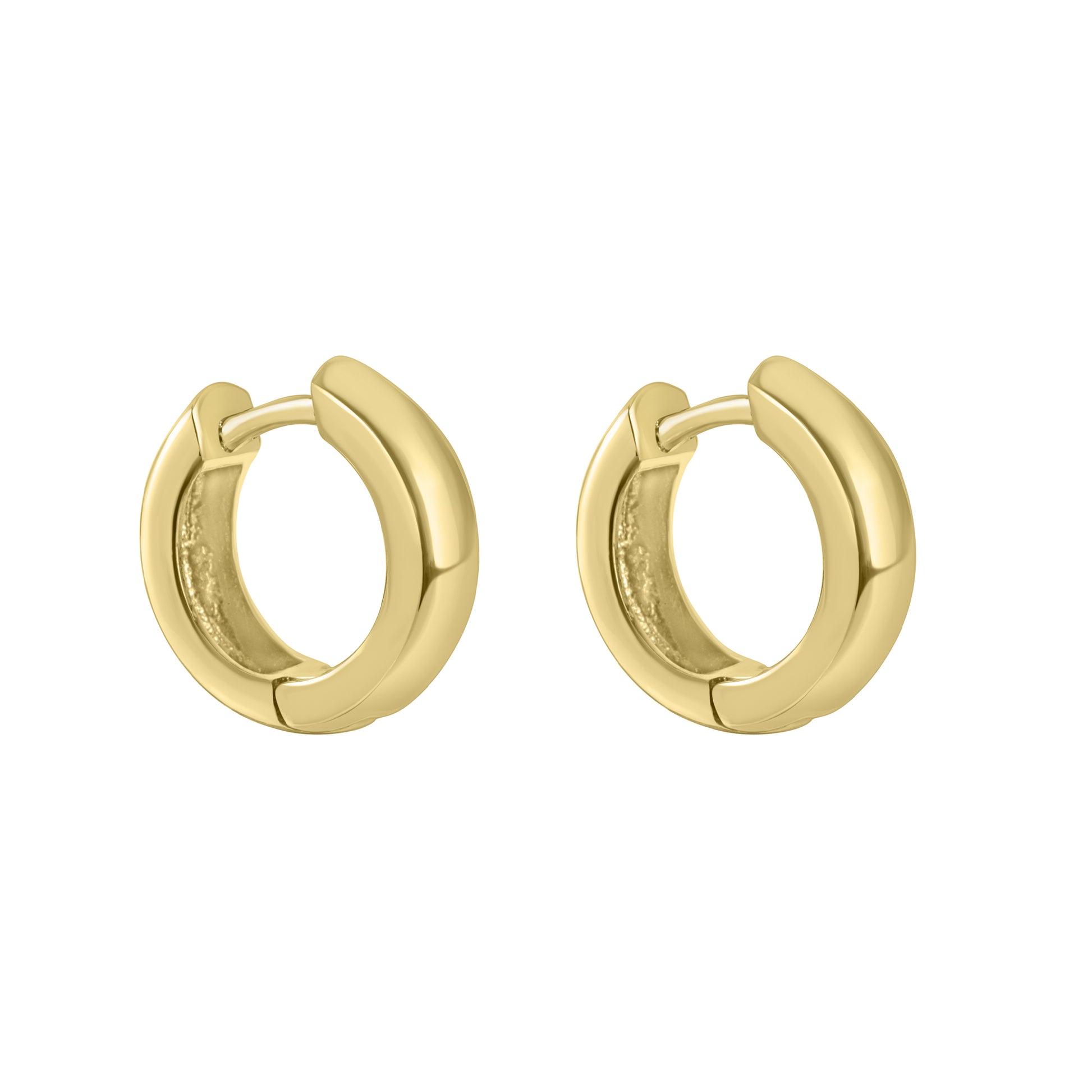 9ct Yellow Gold Chunky Huggie Hoop Earrings
