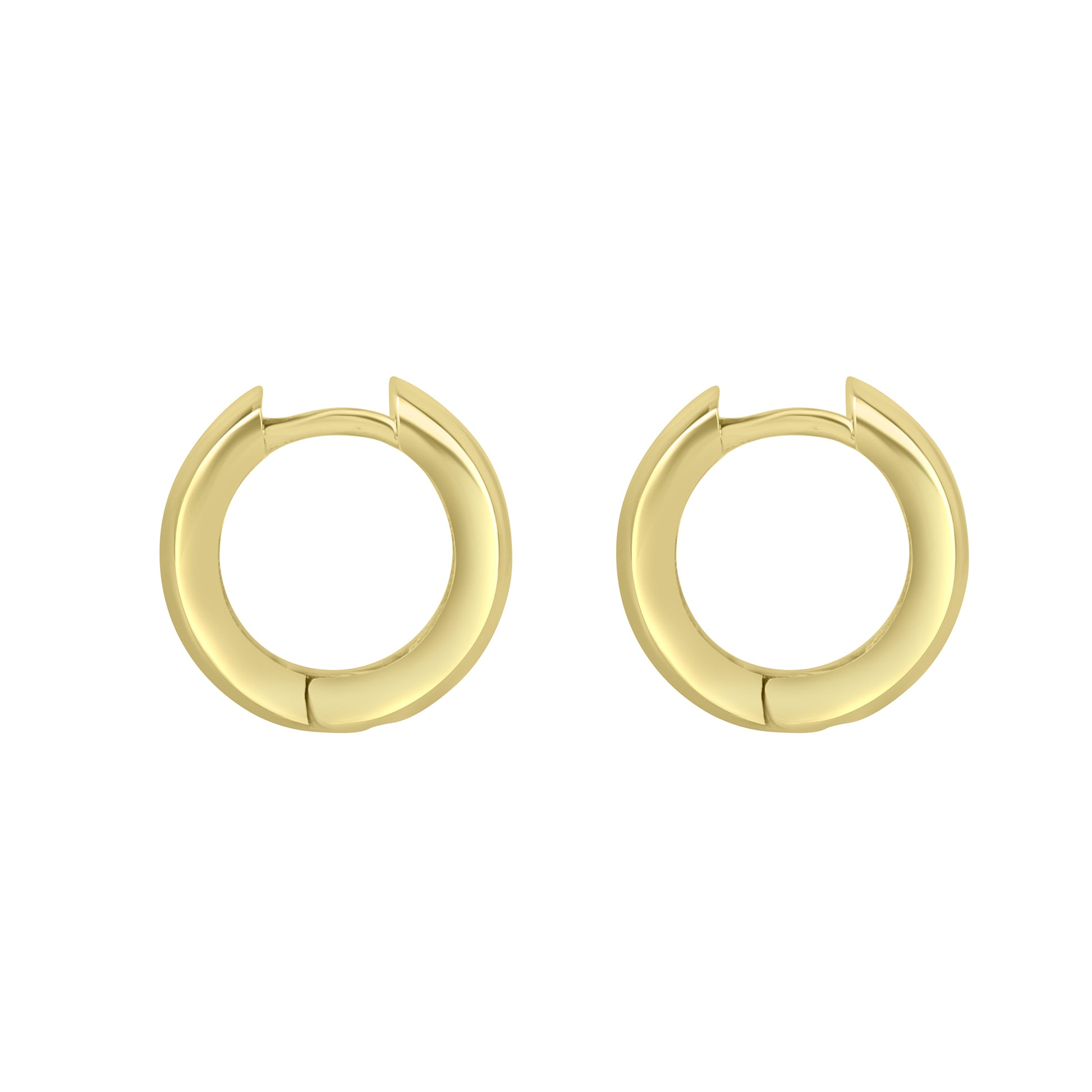 9ct Yellow Gold Chunky Huggie Hoop Earrings