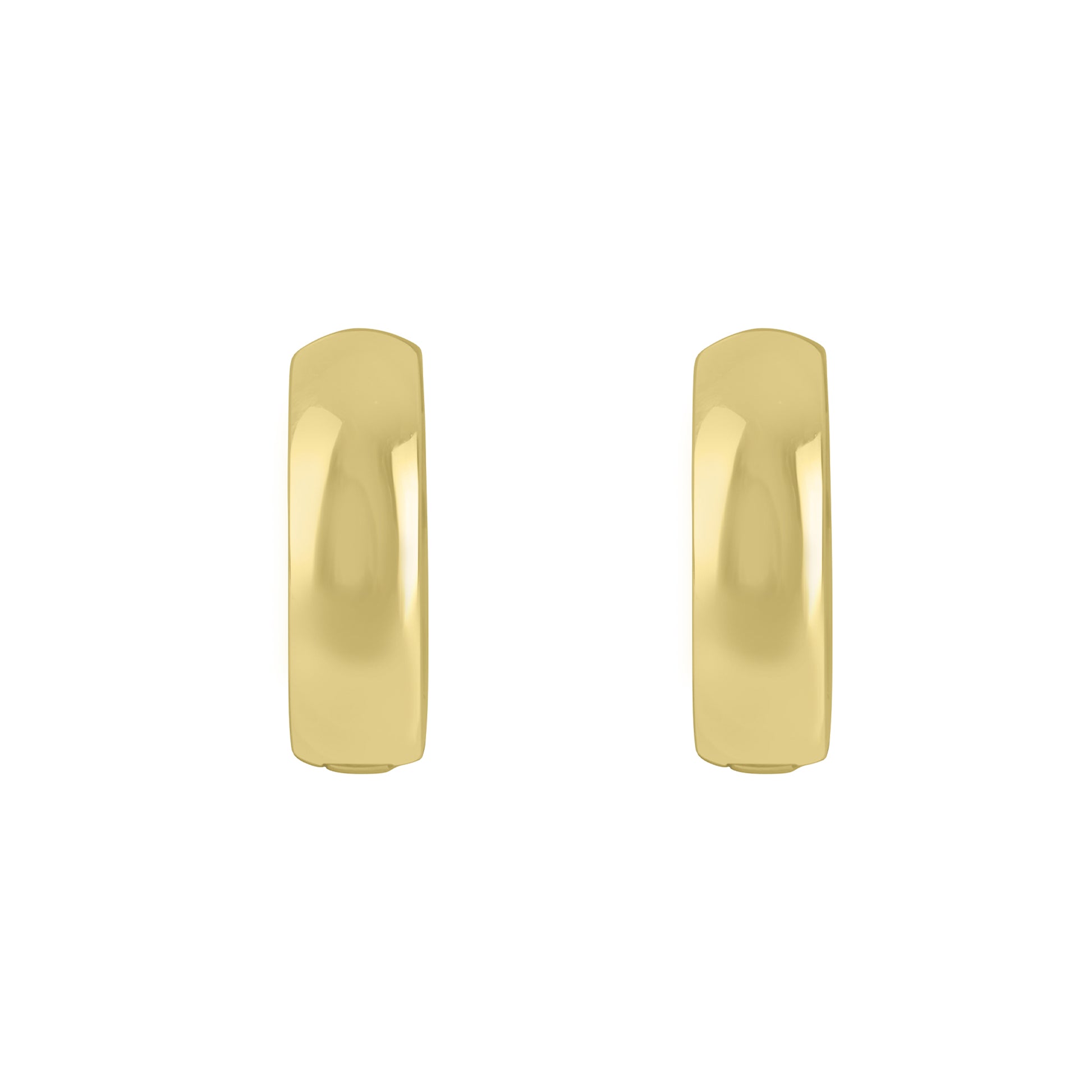 9ct Yellow Gold Chunky Huggie Hoop Earrings