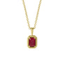 9ct Yellow Gold Claw-Set Ruby Necklace