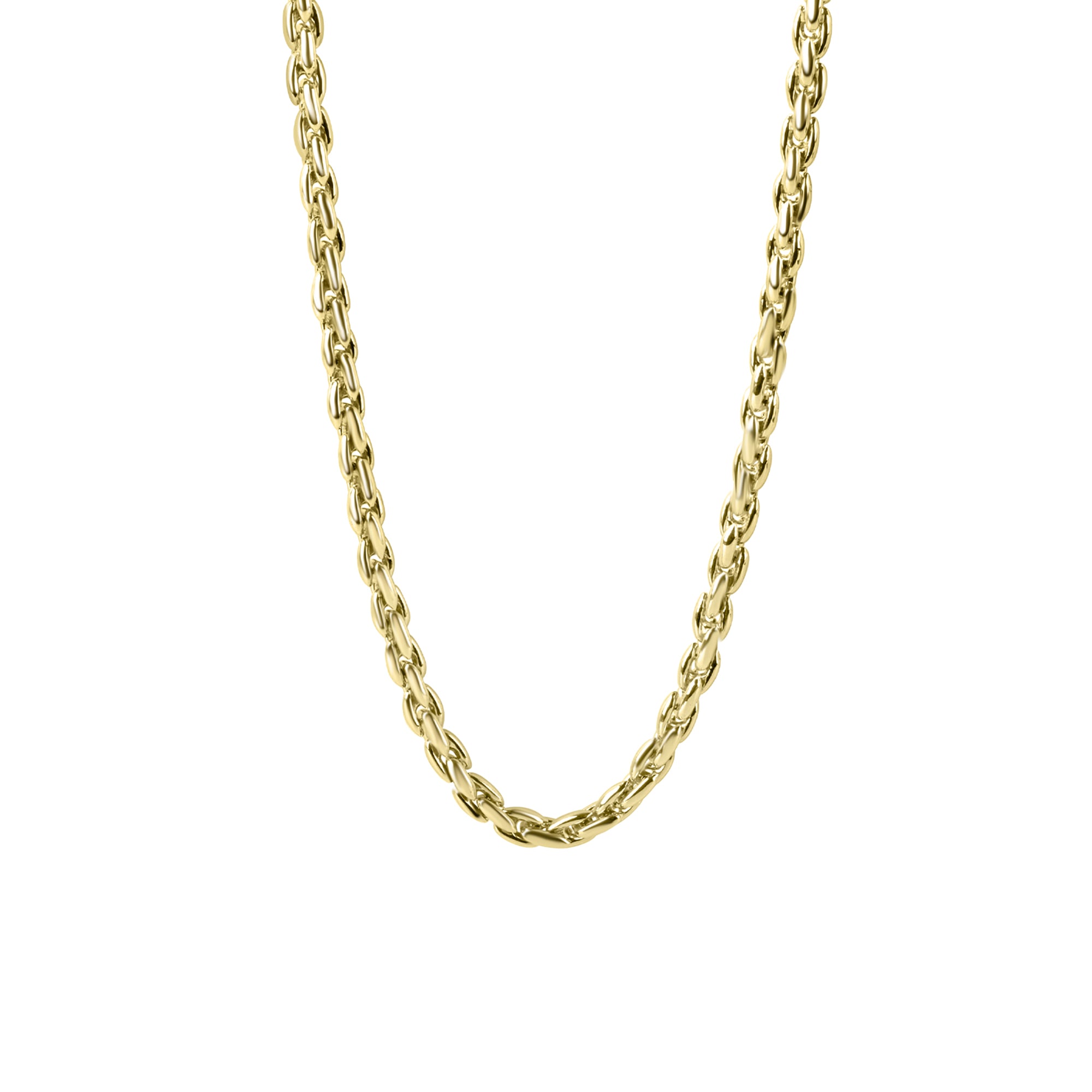 9ct Yellow Gold Close U Link Chunky Necklace