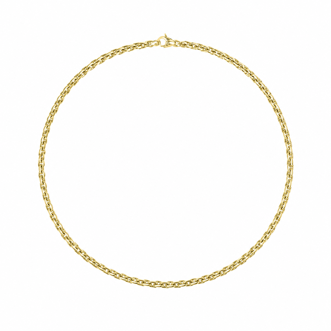 9ct Yellow Gold Close U Link Chunky Necklace