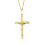 9ct Yellow Gold Crucifix Pendant and 20 Inch Fine Filed Curb Chain