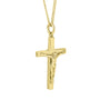 9ct Yellow Gold Crucifix Pendant and 20 Inch Fine Filed Curb Chain