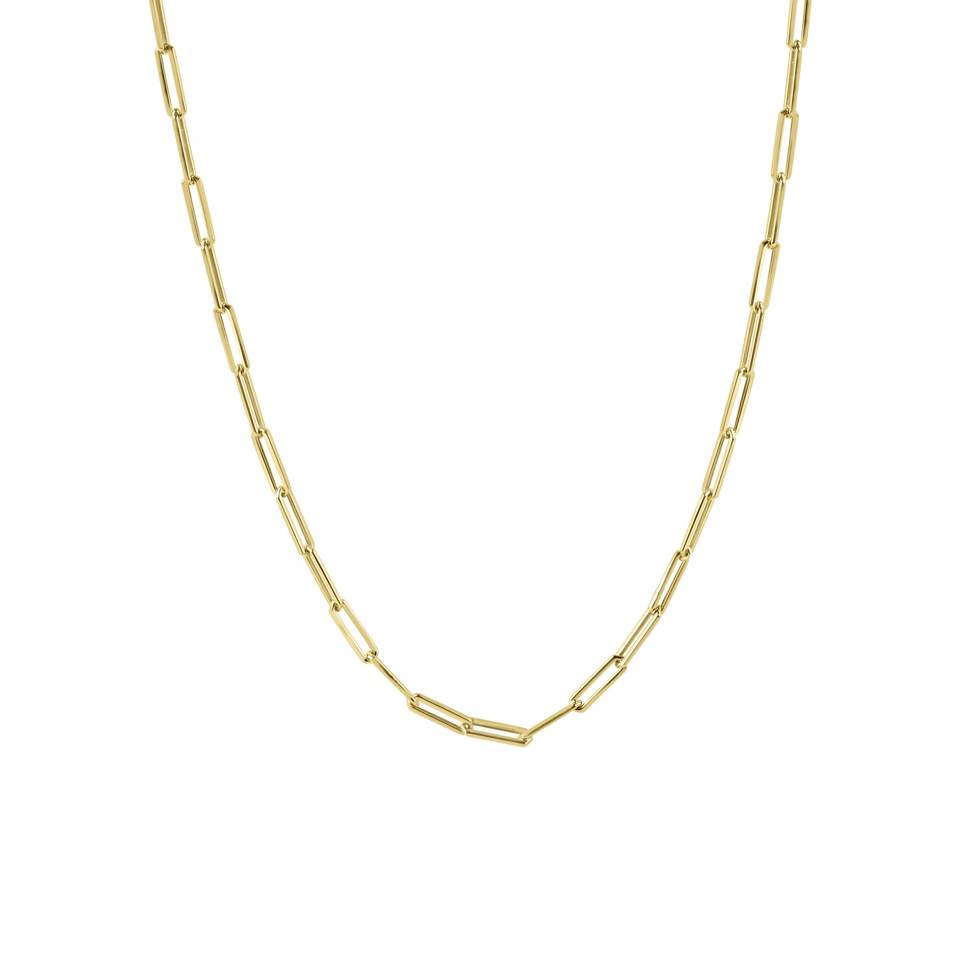 9ct Yellow Gold Delicate Small Paper Link Style Chain Necklace