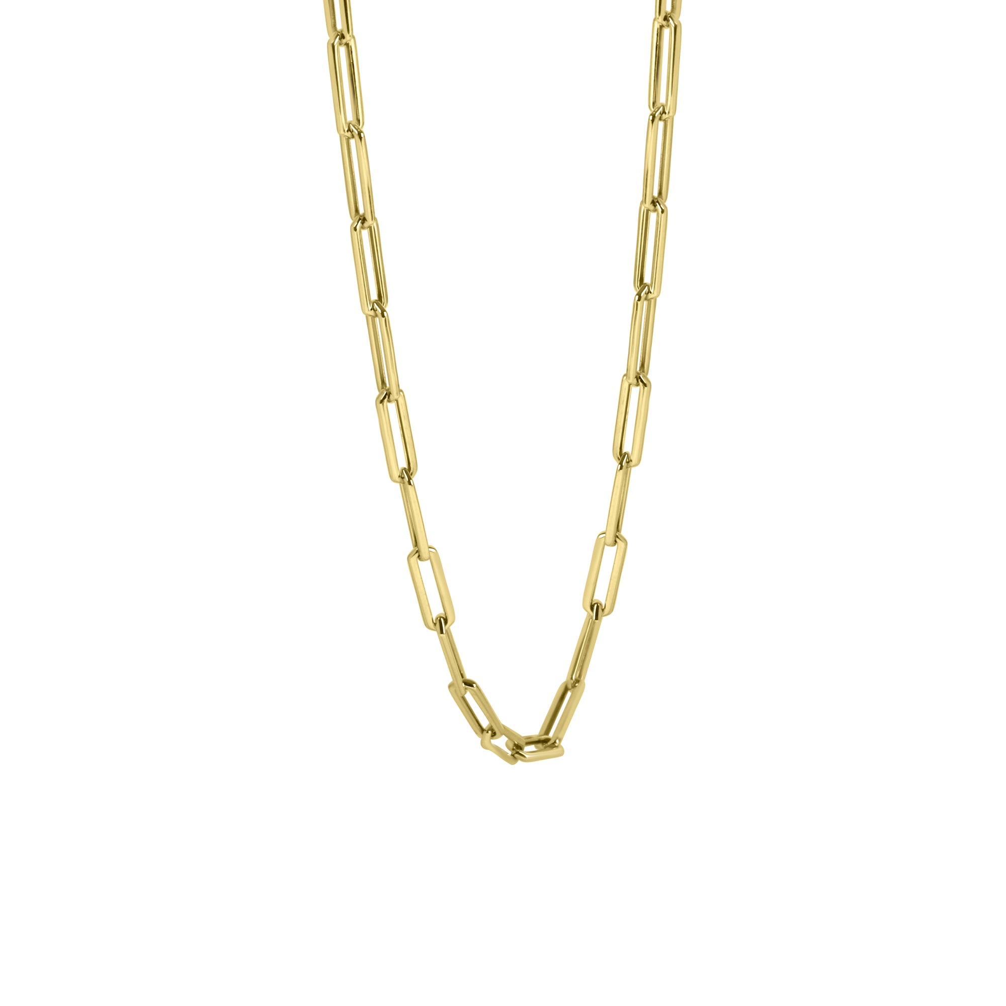 9ct Yellow Gold Delicate Small Paper Link Style Chain Necklace