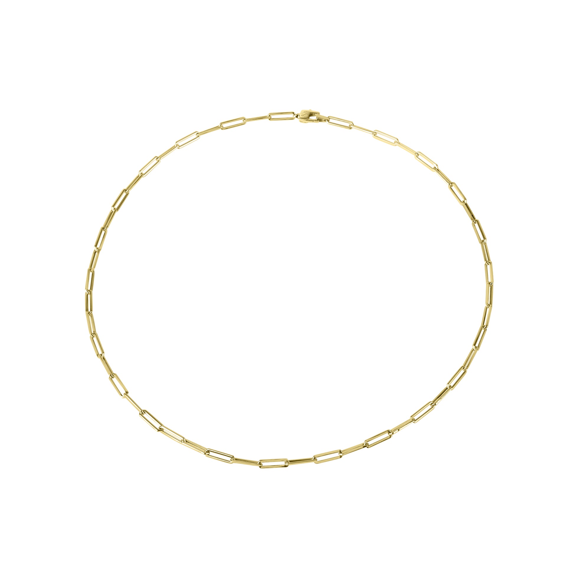 9ct Yellow Gold Delicate Small Paper Link Style Chain Necklace