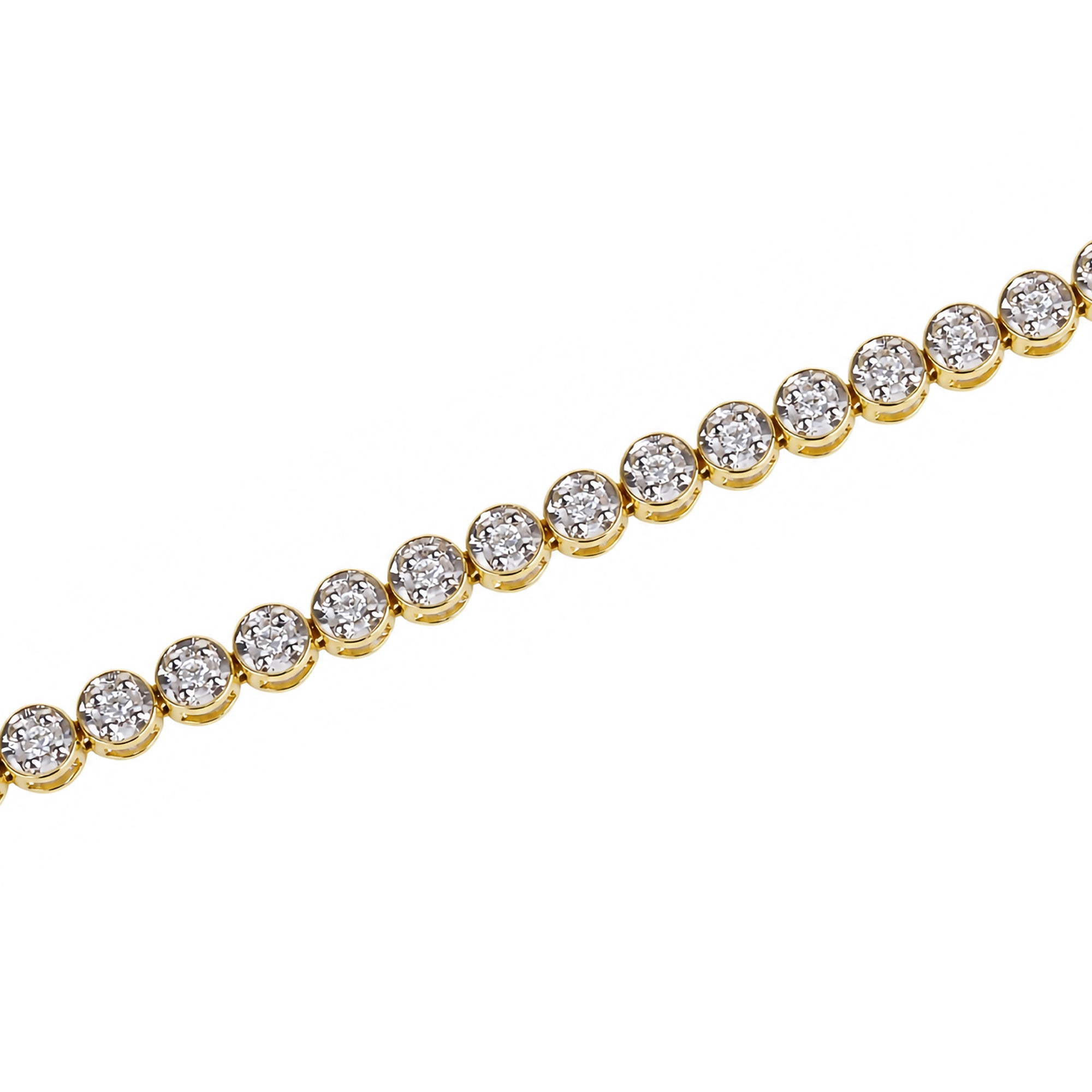 9ct Yellow Gold Diamond Pre-Owned Tennis Bracelet