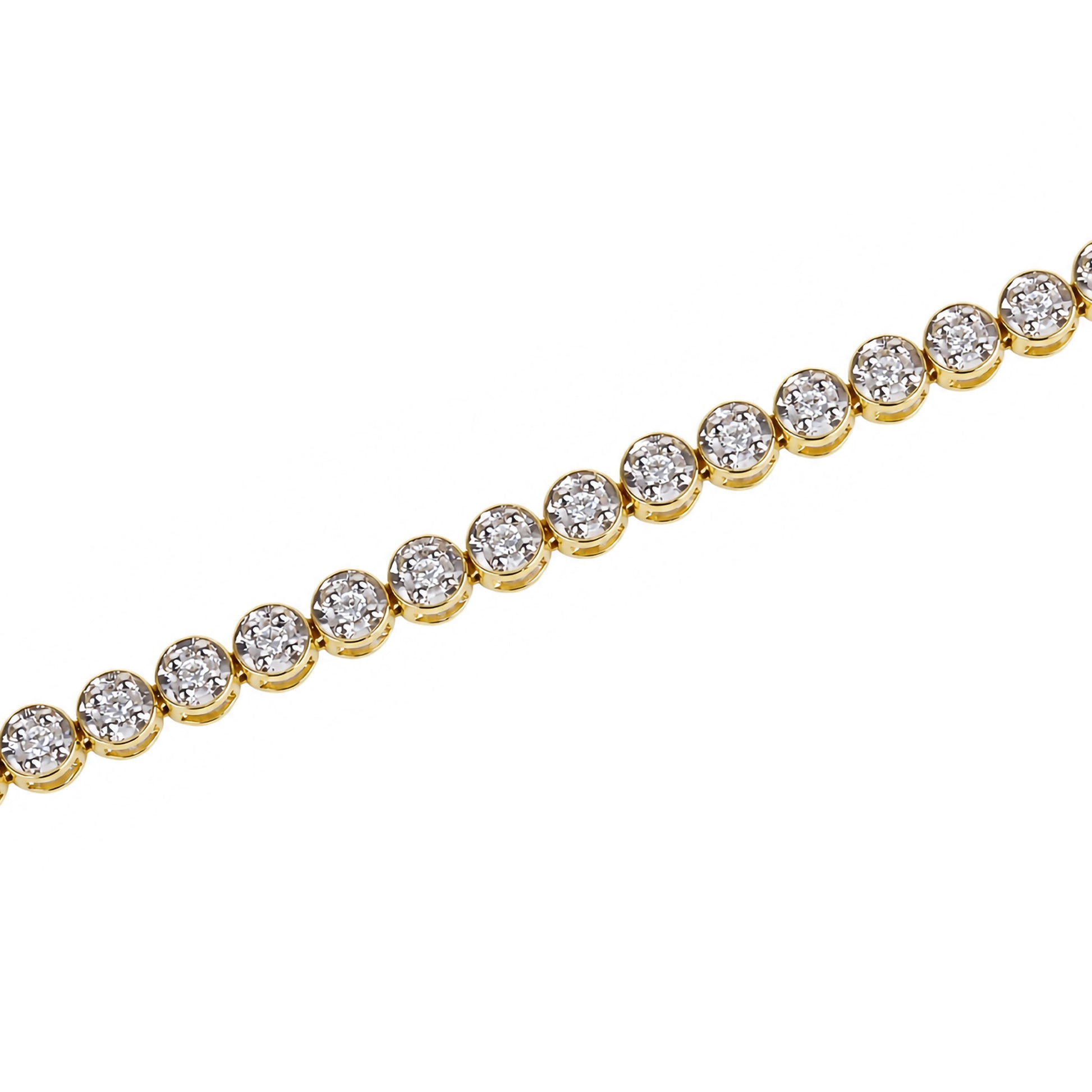 9ct Yellow Gold Diamond Pre-Owned Tennis Bracelet