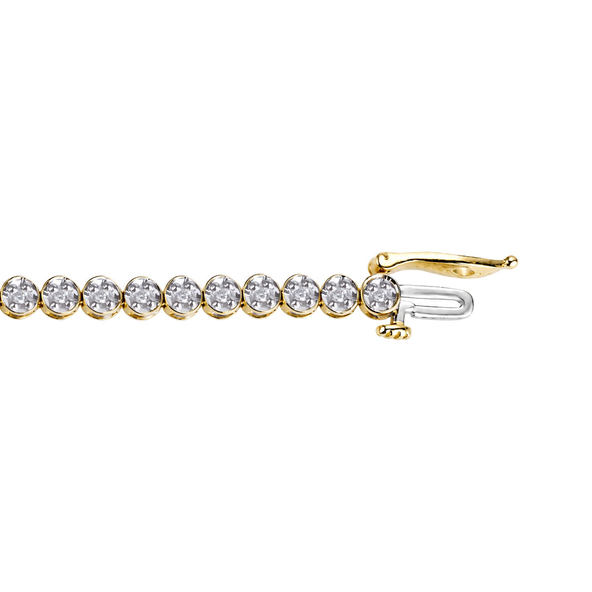 9ct Yellow Gold Diamond Pre-Owned Tennis Bracelet